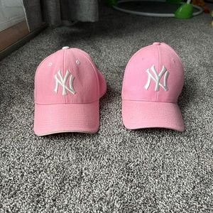 2 Pink Yankees Baseball Caps